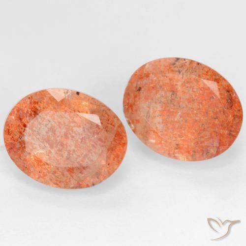 5.15 ctw Orange Sunstone Stones, Natural Sunstone in Oval Facet Shape for Sale