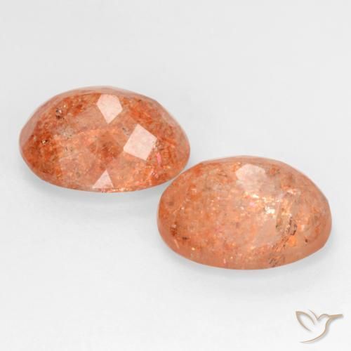 Sunstone Gemstones in 10 x 8 mm (calibrated) Size for Sale, Sunstone Stones in Medium Orange Color