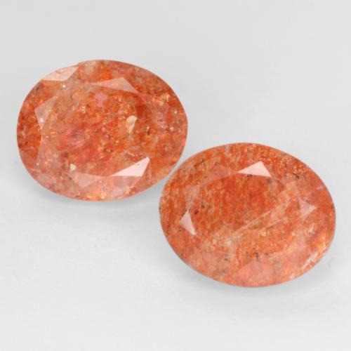Orange pamplemousse Pierre de Soleil gemme - 2.3ct Ovale facette (ID: 549147)