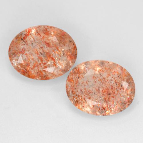 Reddish Orange Sunstone Gem - 1.9ct Oval Facet (ID: 549148)