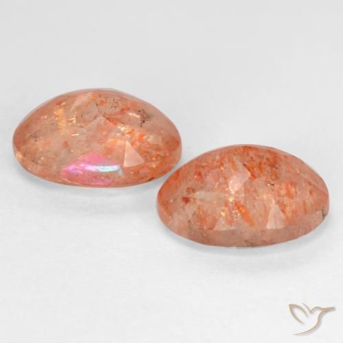 Sunstone Gemstones in 10 x 8 mm (calibrated) Size for Sale, Sunstone Stones in Medium Orange Color