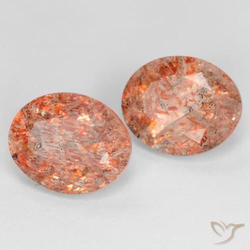 4.83 ctw Orange Sunstone Stones, Natural Sunstone in Oval Facet Shape for Sale