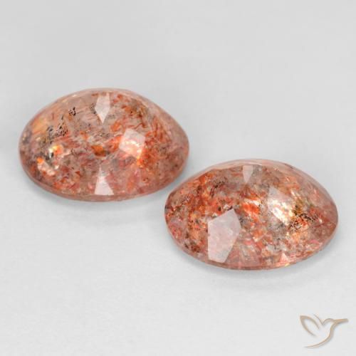 Sunstone Gemstones in 10 x 8 mm (calibrated) Size for Sale, Sunstone Stones in Warm Orange Color