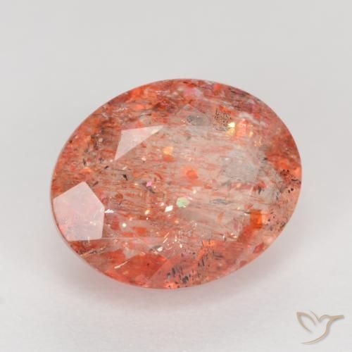 2.80 ct Red Sunstone Stone, Natural Sunstone in Oval Facet Shape for Sale