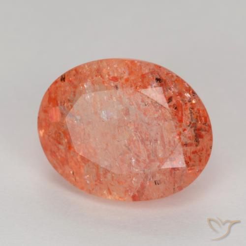 2.66 ct Red Sunstone Stone, Natural Sunstone in Oval Facet Shape for Sale