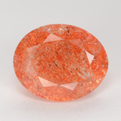 Medium Red Sunstone Gem - 2.5ct Oval Facet (ID: 550404)