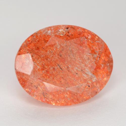 2.50 ct Red Sunstone Stone, Natural Sunstone in Oval Facet Shape for Sale
