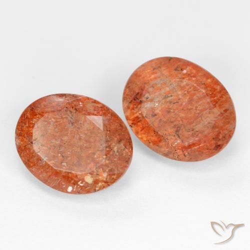 4.99 ctw Orange Sunstone Stones, Natural Sunstone in Oval Facet Shape for Sale