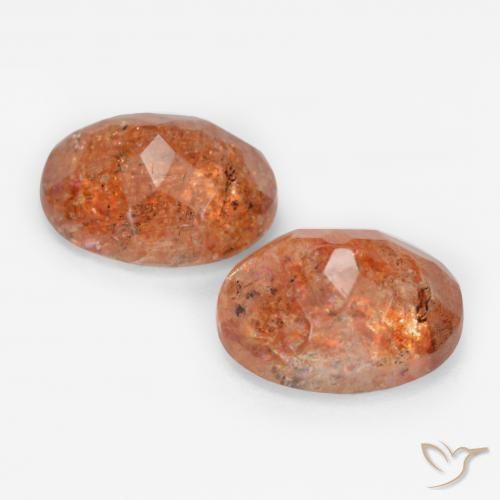 Sunstone Gemstones in 10 x 8 mm (calibrated) Size for Sale, Sunstone Stones in Grapefruit Orange Color