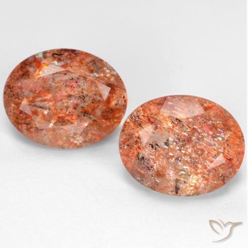 4.78 ct Orange Sunstone, 10 x 8.1 mm Oval Cut From India, Photo A