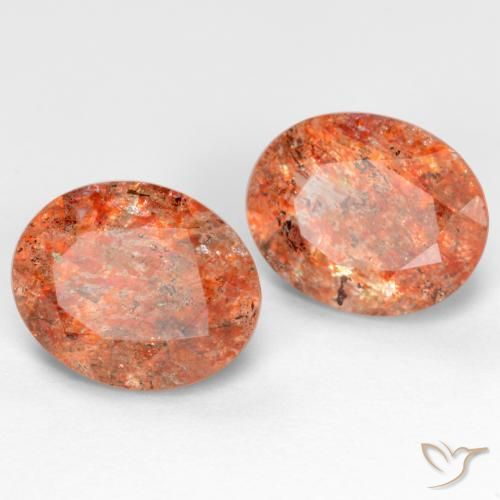 4.78 ctw Orange Sunstone Stones, Natural Sunstone in Oval Facet Shape for Sale