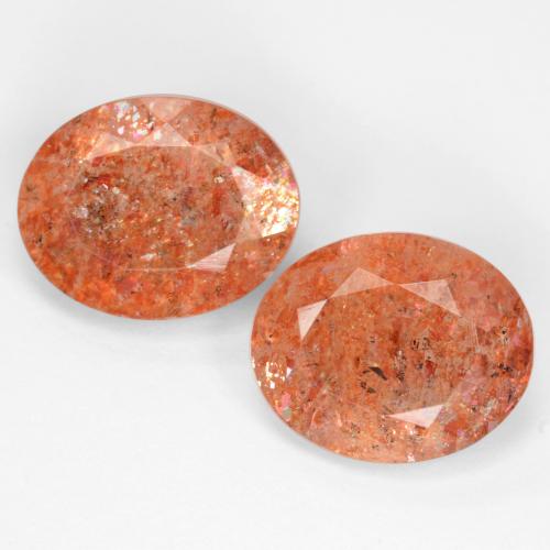 Reddish Orange Sunstone Gem - 2.1ct Oval Facet (ID: 550501)