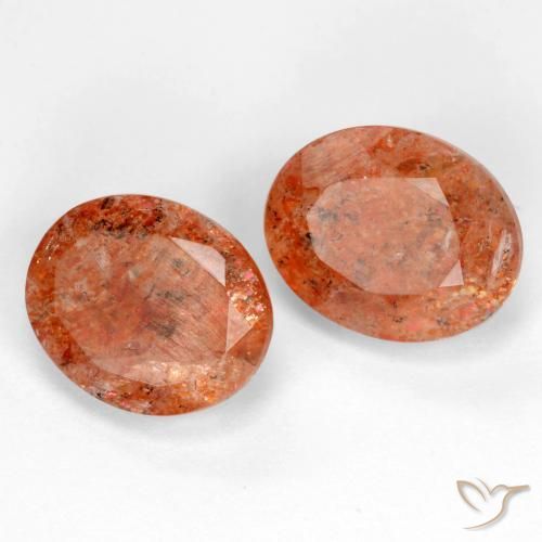4.77 ctw Orange Sunstone Stones, Natural Sunstone in Oval Facet Shape for Sale