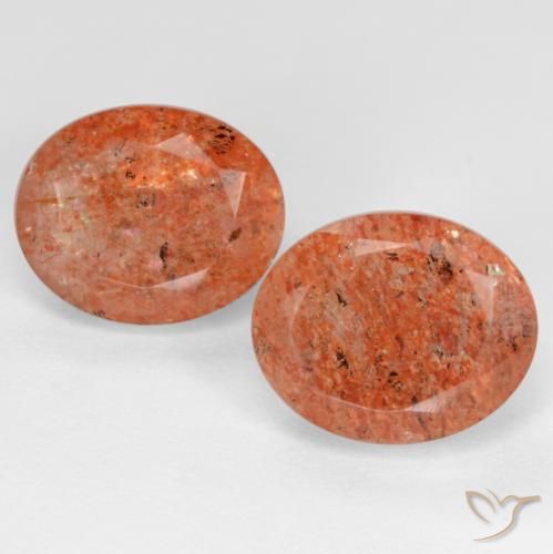 5.55 ct Orange Sunstone, 10 x 8.1 mm Oval Cut From India, Photo A