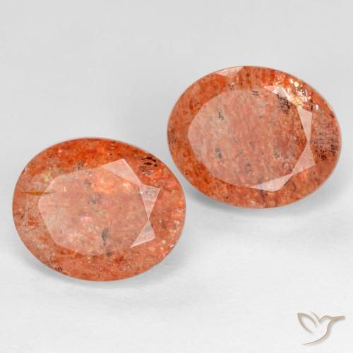 5.55 ctw Orange Sunstone Stones, Natural Sunstone in Oval Facet Shape for Sale