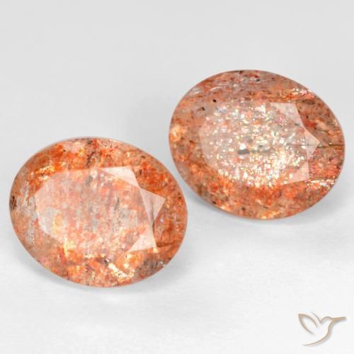 5.73 ctw Orange Sunstone Stones, Natural Sunstone in Oval Facet Shape for Sale
