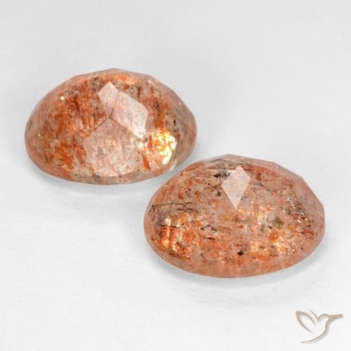 Sunstone Gemstones in 10 x 8 mm (calibrated) Size for Sale, Sunstone Stones in Ginger Orange Color