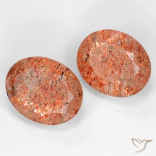 4.88 ctw Orange Sunstone Stones, Natural Sunstone in Oval Facet Shape for Sale