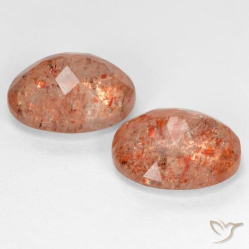 Sunstone Gemstones in 10 x 8 mm (calibrated) Size for Sale, Sunstone Stones in Medium Orange Color