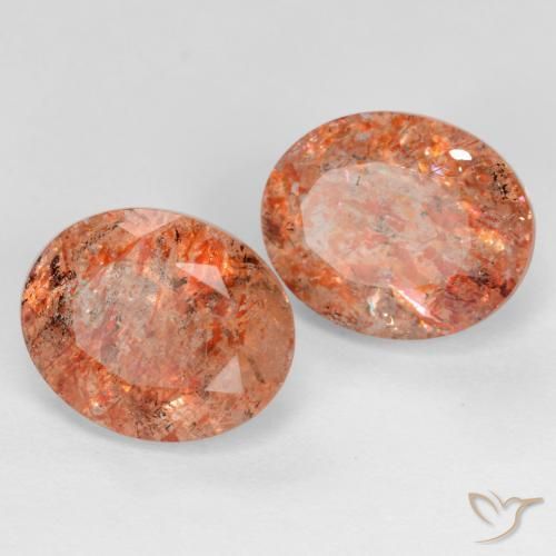 5.22 ctw Orange Sunstone Stones, Natural Sunstone in Oval Facet Shape for Sale