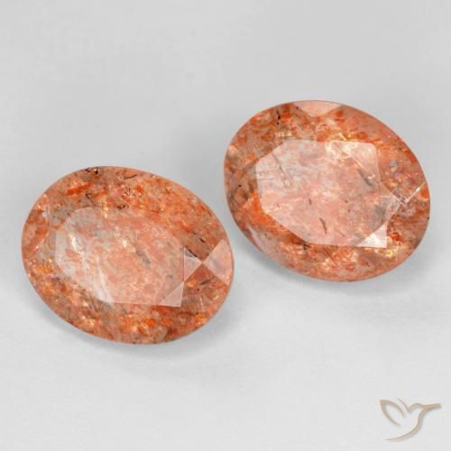 4.30 ctw Orange Sunstone Stones, Natural Sunstone in Oval Facet Shape for Sale