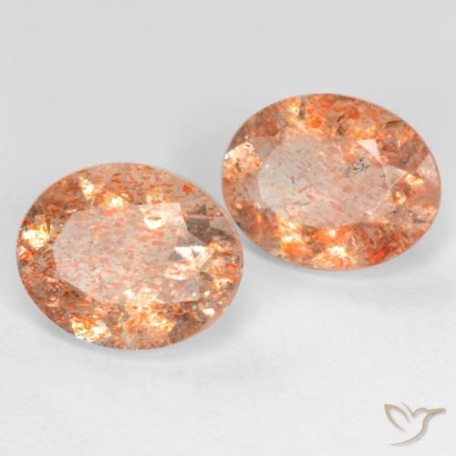 4.22 ctw Orange Sunstone Stones, Natural Sunstone in Oval Facet Shape for Sale