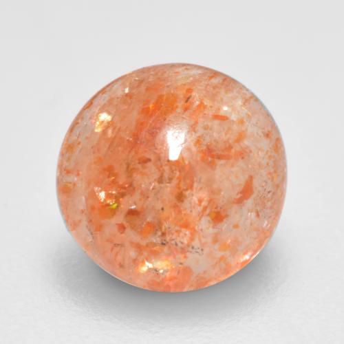 Красновато-оранжевый Солнечный Камень Камень - 0.9ct Круглый Кабошон (ID: 555374)