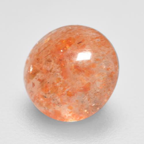 0.86 ct Orange Sunstone Stone, Natural Sunstone in Round Cabochon Shape for Sale
