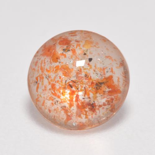 Medium-Light Orange Sunstone Gem - 0.9ct Round Cabochon (ID: 555379)