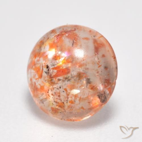 1.04 ct Orange Sunstone Stone, Natural Sunstone in Round Cabochon Shape for Sale