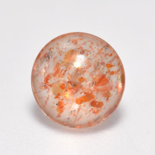 Light Orange Sunstone Gem - 0.8ct Round Cabochon (ID: 555384)