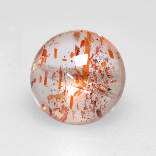 Светло-оранжевый Солнечный Камень Камень - 0.9ct Круглый Кабошон (ID: 555881)