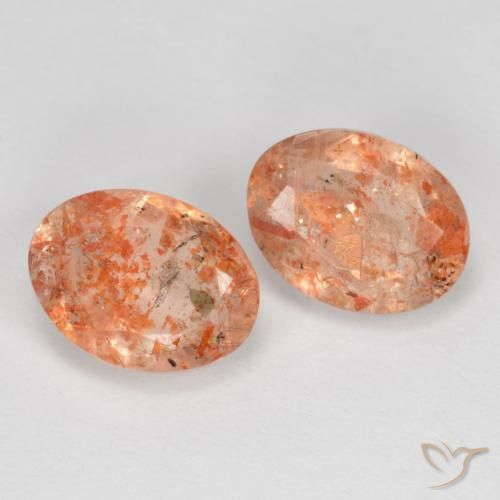 2.55 ctw Orange Sunstone Stones, Natural Sunstone in Oval Facet Shape for Sale