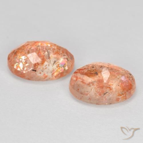 Sunstone Gemstones in 8 x 6 mm (calibrated) Size for Sale, Sunstone Stones in Ginger Orange Color
