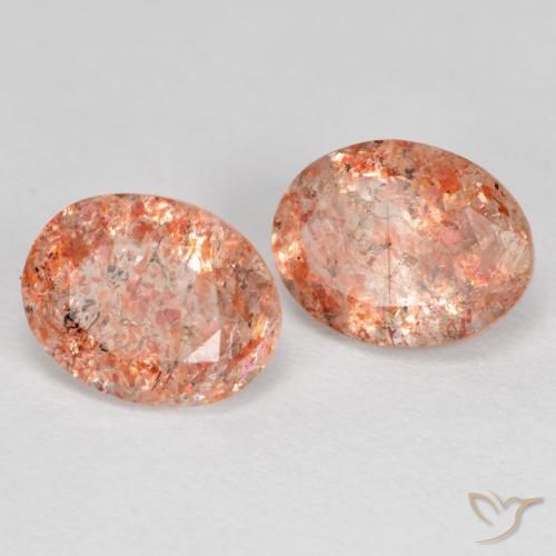 2.51 ctw Orange Sunstone Stones, Natural Sunstone in Oval Facet Shape for Sale