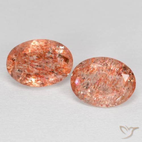 2.3 ct Orange Sunstone, 8.1 x 5.8 mm Oval Cut From India, Photo A