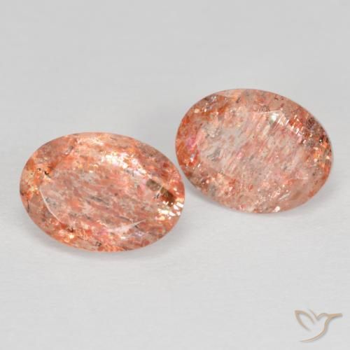 2.30 ctw Orange Sunstone Stones, Natural Sunstone in Oval Facet Shape for Sale