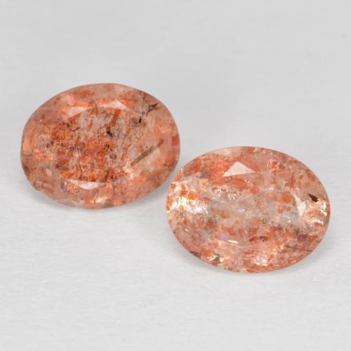 Reddish Orange Sunstone Gem - 1.1ct Oval Facet (ID: 570001)