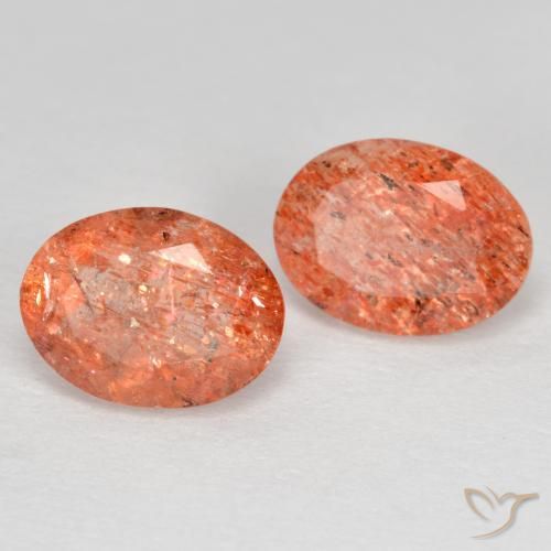 2.52 ctw Orange Sunstone Stones, Natural Sunstone in Oval Facet Shape for Sale