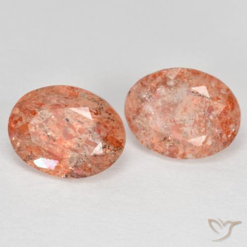 2.53 ctw Orange Sunstone Stones, Natural Sunstone in Oval Facet Shape for Sale