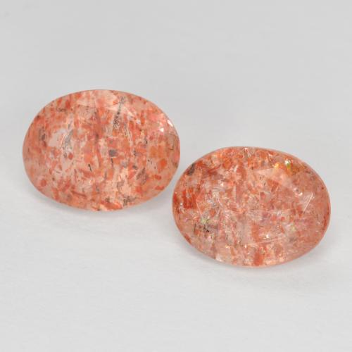 Ginger Orange Sunstone Gem - 1ct Oval Facet (ID: 570006)