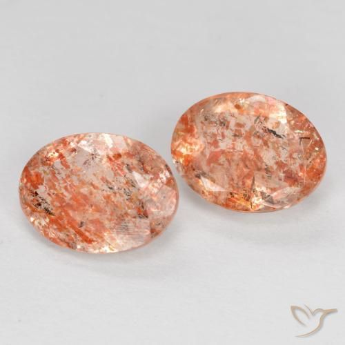 2.00 ctw Orange Sunstone Stones, Natural Sunstone in Oval Facet Shape for Sale