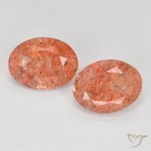 2.19 ctw Orange Sunstone Stones, Natural Sunstone in Oval Facet Shape for Sale