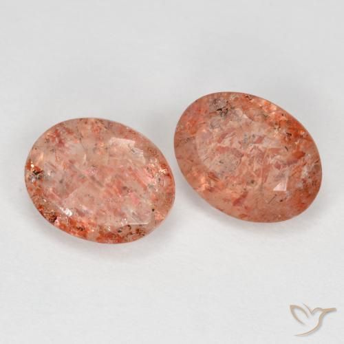 2.23 ctw Orange Sunstone Stones, Natural Sunstone in Oval Facet Shape for Sale