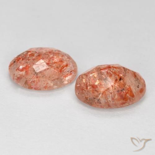 Sunstone Gemstones in 8 x 6 mm (calibrated) Size for Sale, Sunstone Stones in Medium Orange Color