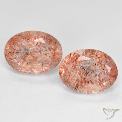 Peach Orange Sunstone Gem - 1.4ct Oval Facet (ID: 570353)