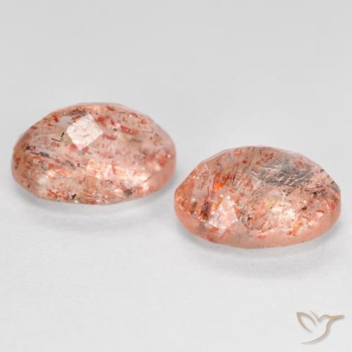 Sunstone Gemstones in 8 x 6 mm (calibrated) Size for Sale, Sunstone Stones in Peach Orange Color