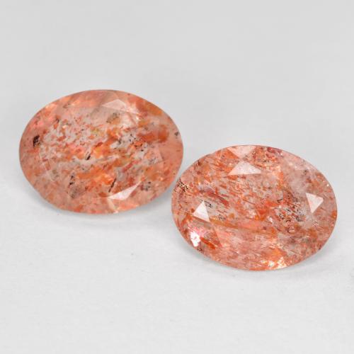 Ginger Orange Sunstone Gem - 0.9ct Oval Facet (ID: 570354)