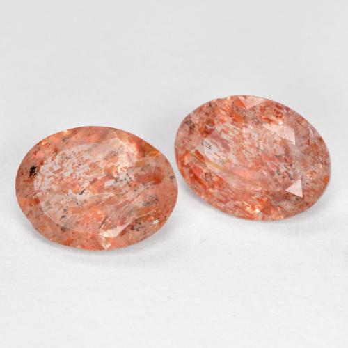 1.86 ctw Orange Sunstone Stones, Natural Sunstone in Oval Facet Shape for Sale