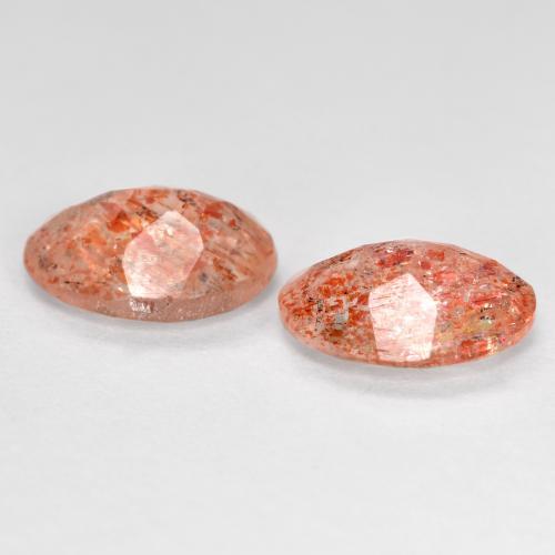 Sunstone Gemstones in 8 x 6 mm (calibrated) Size for Sale, Sunstone Stones in Ginger Orange Color